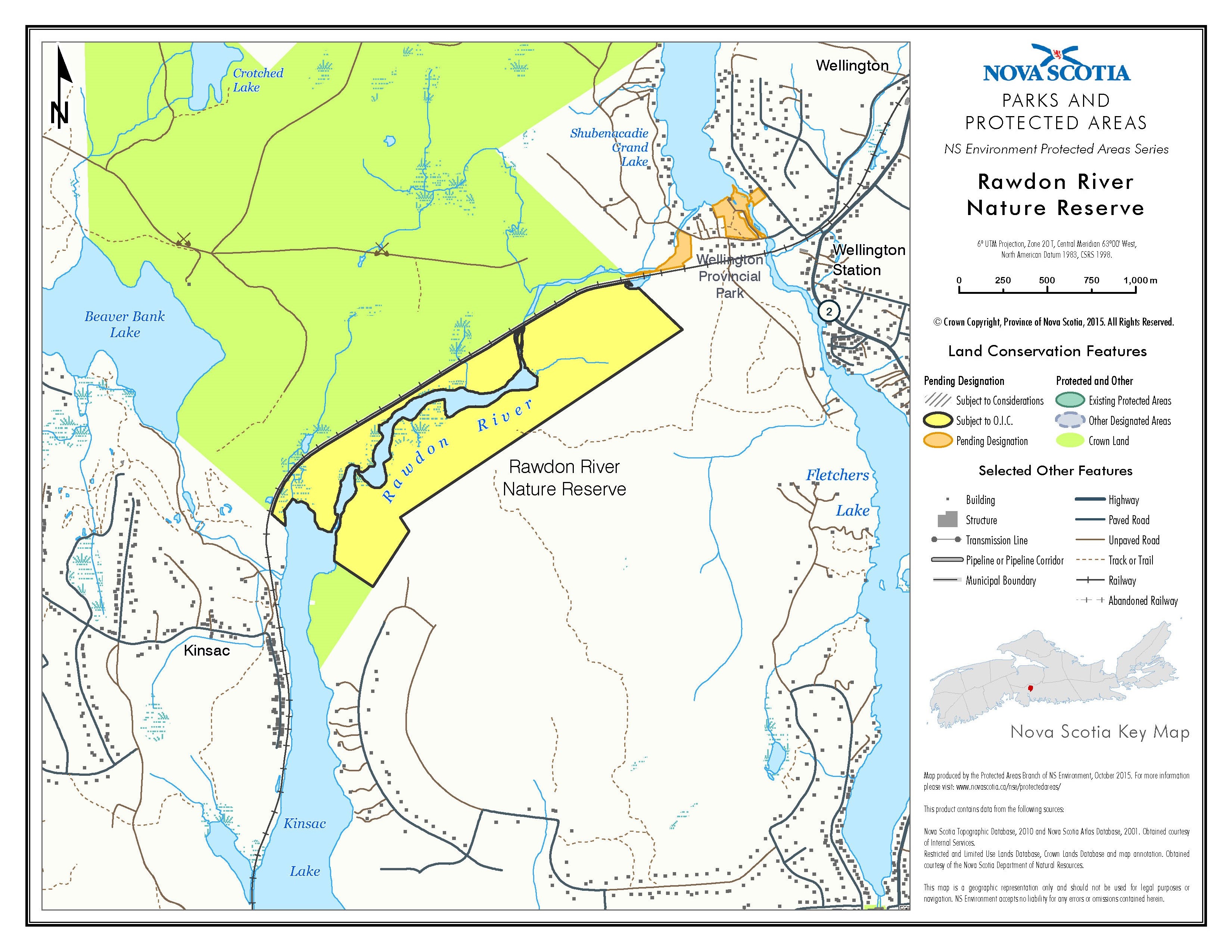 Approximate boundaries of Rawdon River Nature Reserve